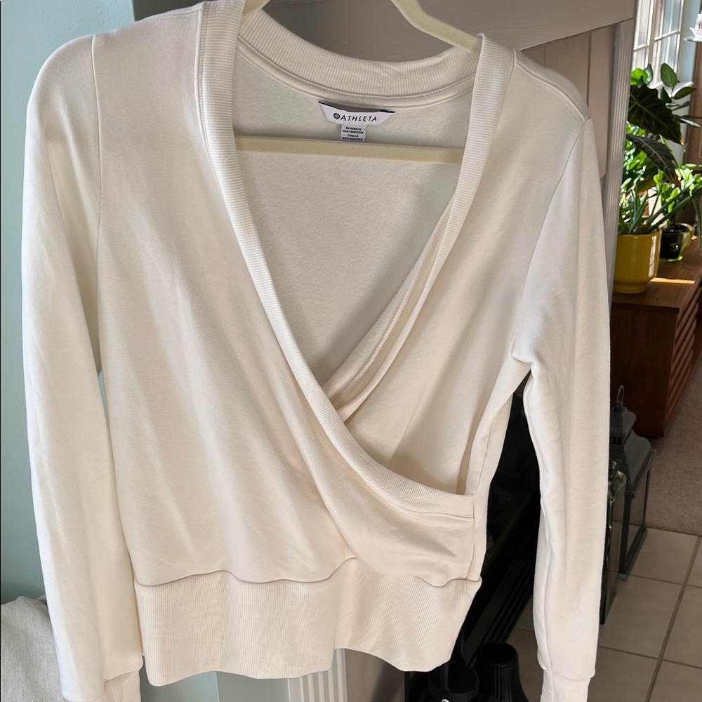 Athleta Cream Wrap sweatshirt 

Buy this item, get another item for free